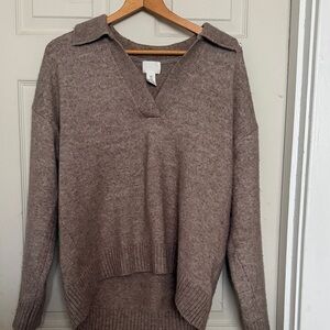H&M Taupe V-Neck Women's Sweater